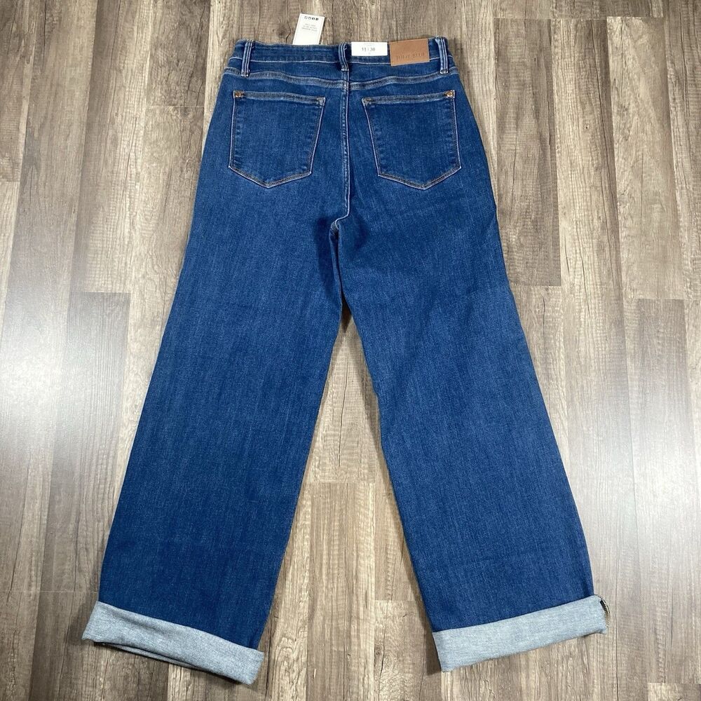NEW Judy Blue Womens Wide Leg High Waist Denim Jeans Sz 11/30 JB82553MD 30x33